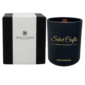 Velas perfumadas de cera de soja, tarro de vidrio negro mate, personalizado, de lujo, venta al por mayor - Product Image 1