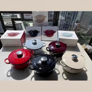 หม้อตุ๋นเหล็กหล่อเคลือบ Enamel ยี่ห้อ <span class=keywords><strong>Smeg</strong></span> ขนาด 24 ซม. ความจุ 4.5 ลิตร สำหรับเตาแก๊ส เหมาะสำหรับทำซุป สำหรับครอบครัว 3-5 คน แบบดัตช์โอเว่น 50s พร้อมหูจับ 2 ข้าง - Product Image 3
