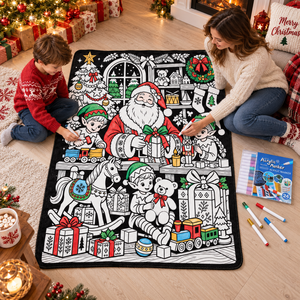 Couverture en flanelle rectangulaire à colorier soi-même pour Noël, motif de vacances, usage domestique, écologique, style classique, hiver, OEM - Product Image 6