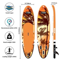 Geetone – planches de paddle gonflables avec logo de 11 pouces en noix de coco