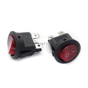 23mm Vòng ánh sáng đỏ 4 pin 10A/125V 6A/250V AC 2 vị trí dpdt ON-OFF kcd1 Rocker chuyển snap-in - Product Image 1