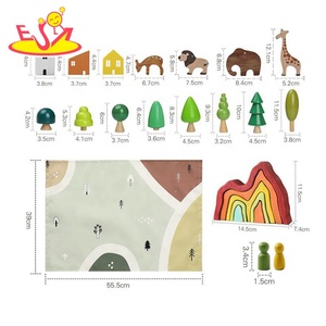 Unisex Bán Buôn Đầu Giáo Dục Bằng Gỗ Rừng Xây Dựng Khối Cho Trẻ Em Cho 5-7 Năm W13a298 Với Bản Đồ - Product Image 3