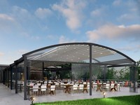 Pergola de terrasse extérieure escamotable en aluminium Ombrage de patio Garage électrique jardin restaurant Pergola de balcon ouverte et fermée