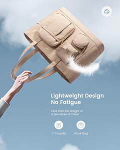 Elegante Bolso Tote Multibolsillos con Compartimento para Portátil, Color Personalizado con Logotipo, Bolso de Mano de Gran Capacidad para Mujer - Product Image 3