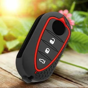 Support de clé en silicone pour <span class=keywords><strong>Alfa</strong></span> <span class=keywords><strong>Romeo</strong></span> Giulietta Myth Junior 4C <span class=keywords><strong>Romeo</strong></span> Mito Myth 159 GTO GTA, accessoires de télécommande de voiture - Product Image 1