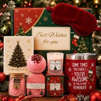 Coffret cadeau de bain écologique pour les fêtes de Noël | Kit de douche et spa complet avec emballage recyclable | Coffret Cadeau de Noël avec Boules de Bain Effervescentes