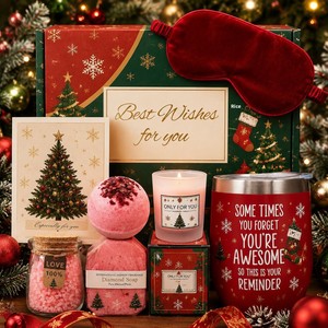 Set <span class=keywords><strong>de</strong></span> Regalo <span class=keywords><strong>de</strong></span> Baño Ecológico <span class=keywords><strong>para</strong></span> las Fiestas Navideñas | Kit Completo <span class=keywords><strong>de</strong></span> Spa <span class=keywords><strong>para</strong></span> Ducha con Empaque Reciclable | Con <span class=keywords><strong>Bolas</strong></span> <span class=keywords><strong>de</strong></span> Sal <span class=keywords><strong>para</strong></span> Baño, Regalo <span class=keywords><strong>de</strong></span> Navidad - Product Image 2
