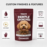Sacs de nourriture pour chats en gros, pochettes verticales, finition mate, qualité alimentaire, étanches à l'humidité, avec fermeture éclair, fenêtre transparente, impression personnalisée, 0,5 kg, 1 kg, 2 kg
