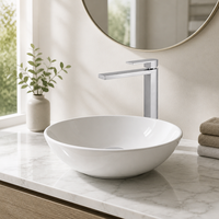 Robinet de lavabo haut en acier inoxydable 304, finition brossée, résistant à la rouille et à la corrosion, sans plomb, mitigeur de salle de bain personnalisé