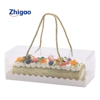 Boîte à gâteau rose personnalisée avec poignée logo Expédition de produit personnalisé de mariage transparent