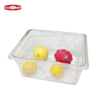 Conteneur Gastronorm Goodman FP3008 1/2, bac alimentaire PC, capacité 16,64 L, plastique transparent/noir, logo personnalisé, fournitures pour restaurants