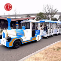 Train sans rails électrique de 29 places, importé pour les attractions de Chine, parc d'attractions, train sans rails pour la cour, à vendre