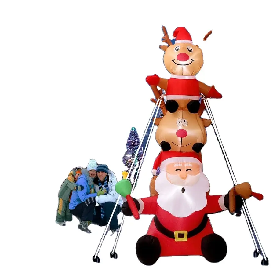 Airfun boneco de neve jarda Natal inflável decorações feriados ao ar livre inflável iluminado decorativo jardim festival quintal inflável