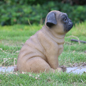 Résine <span class=keywords><strong>miniature</strong></span> bouledogue <span class=keywords><strong>chien</strong></span> carlin figurine, la vie comme décor de jardin en polyrésine animale statue de français # - Product Image 2