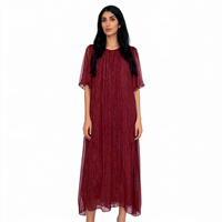 Nouvelle Robe Longue Élégante en Chiffon Doré Brillant 2026, Coupe Ample et Respirante, Manches Classiques, Plus-Size, Multicolore, Naturelle, Conception ODM