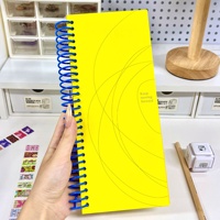 Carnet à spirale A6 jaune citron avec pages intérieures colorées, design élégant, journal étudiant, carnet de suivi des objectifs