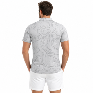 <span class=keywords><strong>Polo</strong></span> da Golf Personalizzate con Stampa Topografica a Contorni, Design Moderno e Professionale, Logo Ricamato - Product Image 2