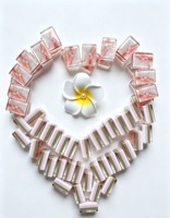 Tuiles de Mahjong américaines en acrylique 4 couches, motif floral et bambou, en marbre rose luxueux, peintes à la main et gravées