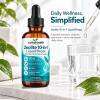 Gouttes liquides de zéolite 10-en-1 à marque privée pour le soutien quotidien des minéraux et du microbiome avec spiruline et 10 milliards de probiotiques OEM