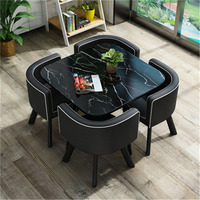 Table de salle à manger moderne et abordable avec 4 chaises, vente en gros, mobilier de restaurant et de maison, table avec effet marbre