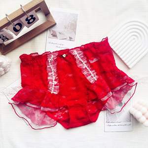 Sous-vêtements féminins <span class=keywords><strong>sexy</strong></span> en coton à volants, culotte à nœud style princesse japonaise, haute élasticité, respirante - Product Image 6