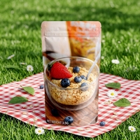 Sachets personnalisables à fermeture éclair de qualité alimentaire pour céréales et grains, MOQ 1000 pièces, impression numérique, emballage souple, sachets à fond plat