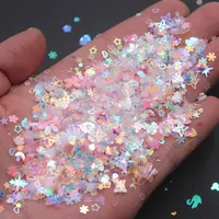 500g/Lot GA25 Model Payet PVC Longgar Menarik Seri Impian Bintang Hati Bunga Berbagai Bentuk untuk Set Dekorasi Pesta