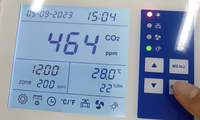 Double capteur de CO2 Moniteur et contrôleur 0-10000 ppm avec capteur de CO2 auto-calibrant, contrôleur de CO2 pour champignons de serre