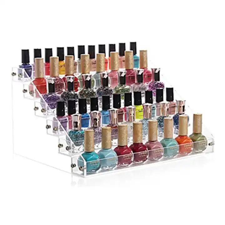 Healthcom Nail Polish Organizer Makeup Organizer Acrylic Nail Polish Holder  Cosmetic Storage Display Stand,5 Tier : Amazon.in: Beauty