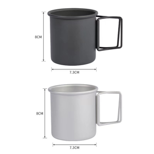 DFC3 <b>Small</b> Camping Mugs Tea <b>Cups</b> <b>Coffee</b> Mugs Outdoor Lightweight and Portable Aluminium Mugs 2PCS - Product Image 2