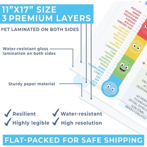 โปสเตอร์แผนภูมิอารมณ์แบบกำหนดเอง คุณรู้สึกอย่างไรวันนี้ พร้อมทักษะการรับมือสำหรับเด็ก การเรียนรู้ที่บ้าน ห้องเล่น ตกแต่งบ้านสำหรับการเรียนที่บ้าน - Product Image 2