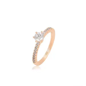 Xuping-anillo de compromiso de oro de 18K con diamantes incrustados, joyería con diseño de estrellas sobre el cielo, A00684589
