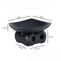 Assiette de service noire mate pour cuisinière ouverte, chauffage à l'alcool, conservation de la chaleur, plat de cuisine individuel