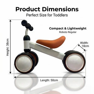 Vélo d'équilibre 4 roues pour bébé, léger et portable, trottinette d'apprentissage sans pédales pour enfants de 1 à 3 ans, vente en gros d'usine, OEM personnalisé - Product Image 4