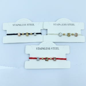 Braccialetto di perline da donna placcato in oro con perla e diamante stile religioso per abbigliamento quotidiano e accessorio per feste - Product Image 1