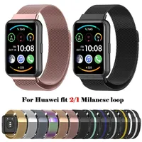 Accessoires de luxe Bracelet de montre milanais intelligent magnétique en acier inoxydable Bracelet boucle pour Huawei Watch FIT 2