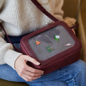Bulk Wholesale Itabag Custom Soft Letter Design Women Crossbody Bag Waterproof PU Leather Zipper Durable Large Capacity for Pins - Product Image 1