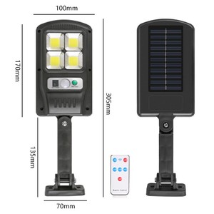 Solar Street Light Led Wall Mount With <b>Remote</b> <b>Control</b> Outdoor Garden Lighting 170mm X 100mm Integrated Solar <b>Lamp</b> - Product Image 1