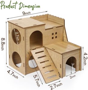 Precio personalizado hámster casas de mascotas muebles de madera gran escondite hámster Chinchillas con tobogán - Product Image 6