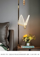 Lampe murale à suspension en acrylique, papillon, cadre en fer, suspension pour table de luxe, l891210