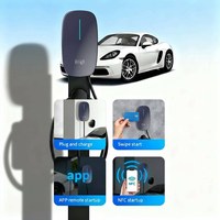 Estación de Carga Inteligente para Vehículos Eléctricos NACS de 48A, Nivel 2, Montaje en Pared, Carcasa Metálica IP65 y Aplicación 4G para Tesla Estándar NACS