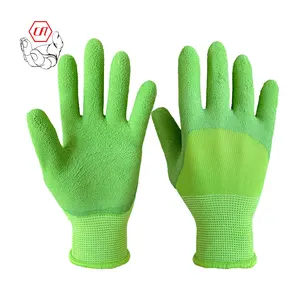 Nylon Knit Foam Latex Coated Kids Gardening Tool Gloves Children Play Mud Gloves