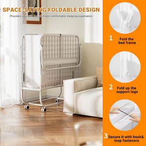 <span class=keywords><strong>Lit</strong></span> d'appoint pliant <span class=keywords><strong>en</strong></span> acier soudé de luxe avec roulettes et poches de rangement, matelas inclus, idéal pour hôtel, bureau, dortoir - Vente <span class=keywords><strong>en</strong></span> gros - Product Image 5