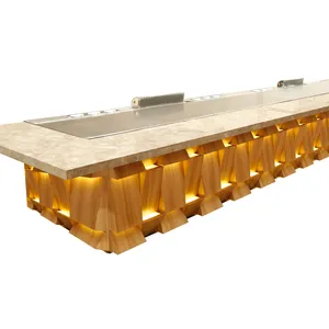 Smokeless Commercial Catering Equipment Custom Teppanyaki Grill Plate Table