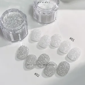 Poudre à ongles diamantée argentée 5g - Pigment pailleté ultra fin pour ongles en acrylique et en gel, décorations de manucure DIY pour salon - Product Image 4