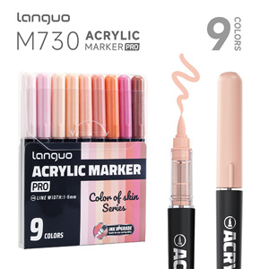 Marcadores Acrílicos de Flujo Directo Languo Rich Pigment, Versión Profesional de 9 Colores, Súper Mezclables para Pintura Artística - Product Image 5