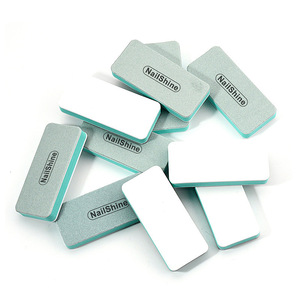 Lima de esponja lavable al agua para manicura, bloque pulidor de doble cara, cuadrado, grano fino, mini lima de uñas verde y blanca - Product Image 3