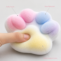 Jouets Squishy en forme de patte de chat, doux et moelleux, à récupération lente, couleurs macaron pastel rose, bleu, lavande, pour décoration de chambre