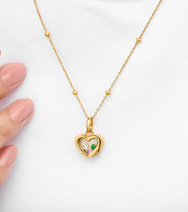 سينيا موضة جديدة مخصصة أمي المجوهرات شخصية العائمة جوهرة المنجد قلادة هدية عيد الأم اللؤلؤ الزمرد قطع - Product Image 2