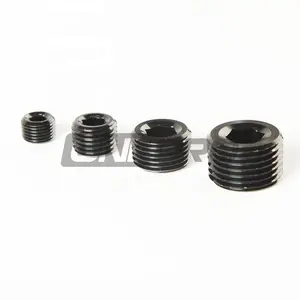 Racing Auto Schwarz Eloxiert Aluminium 1/8 1/4 3/8 NPT Gewinde Allen Kopf Sockel Rohr Stecker Adapter Fitting